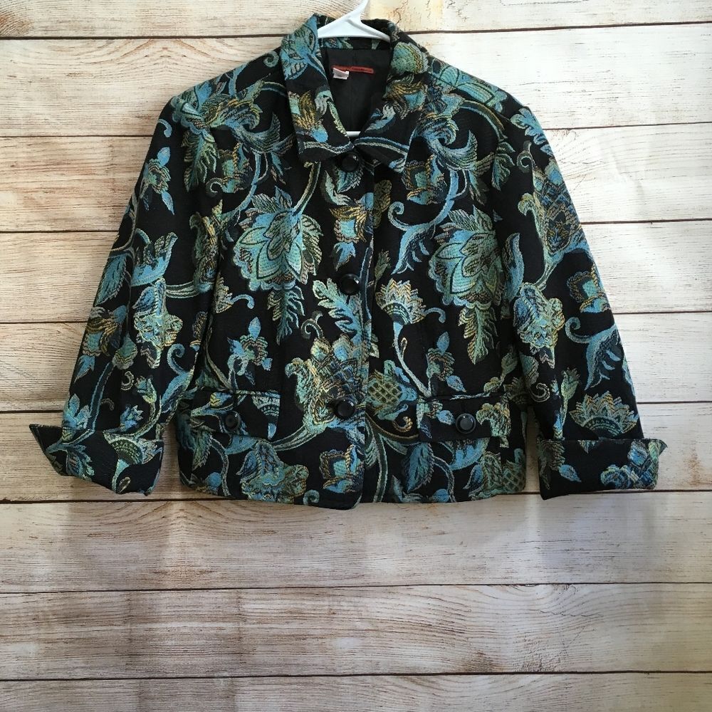 ‎ANTHROPOLOGIE TAPE MEASURE TAPESTRY BLAZER
